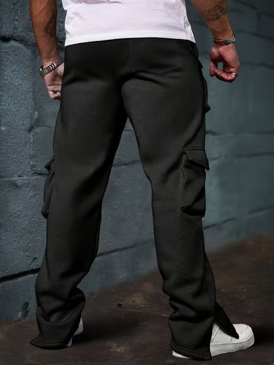 Męskie Spodnie Jogger Cargo z Wieloma Kieszeniami | Elastyczny Pas ze Sznurkiem | Zwężany Krój ze Ściągaczami | Casual Streetwear