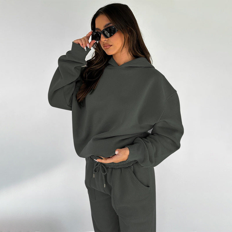 Kobieta | 2-częściowy komplet dresowy | Bluza z kapturem | Spodnie typu jogger | Styl casual i wygodny