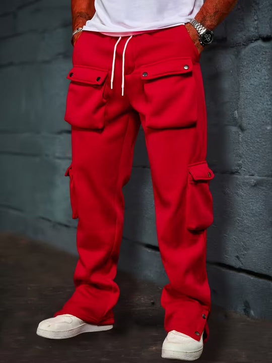 Męskie Spodnie Jogger Cargo z Wieloma Kieszeniami | Elastyczny Pas ze Sznurkiem | Zwężany Krój ze Ściągaczami | Casual Streetwear