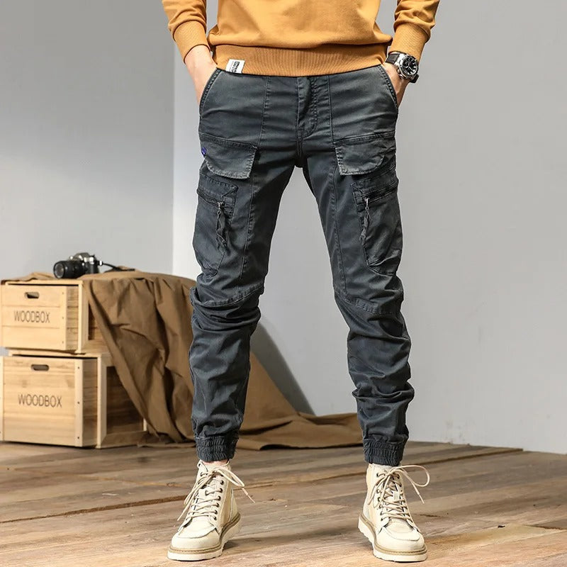 Męskie Spodnie Cargo Jogger z Elastycznym Pasem | Luźny Krój i Wielokieszeniowy Design | Na Miasto, Podróże i Outdoor