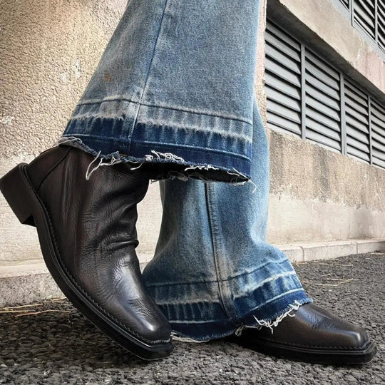 Mężczyzna | Botki | Kwadratowy Nosek | Minimalistyczny Fason | Ponadczasowy Styl