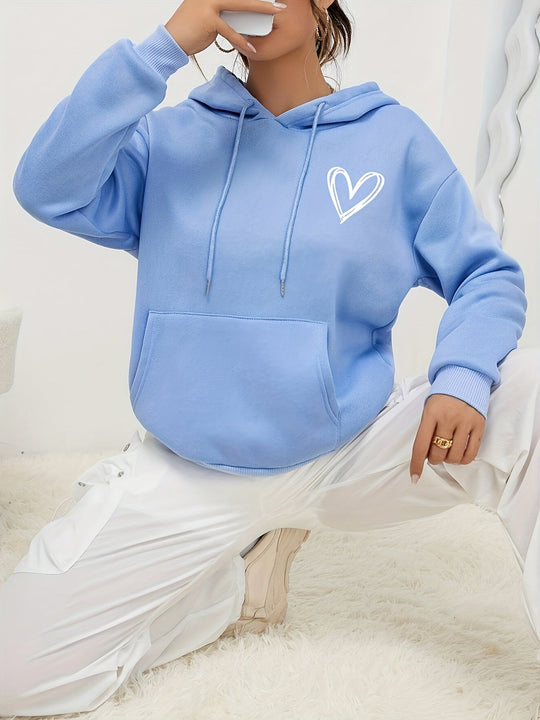 Kobieta | Bluza z Kapturem | Luźny Krój | Miękka Mieszanka Bawełny | Styl Casual na Co Dzień