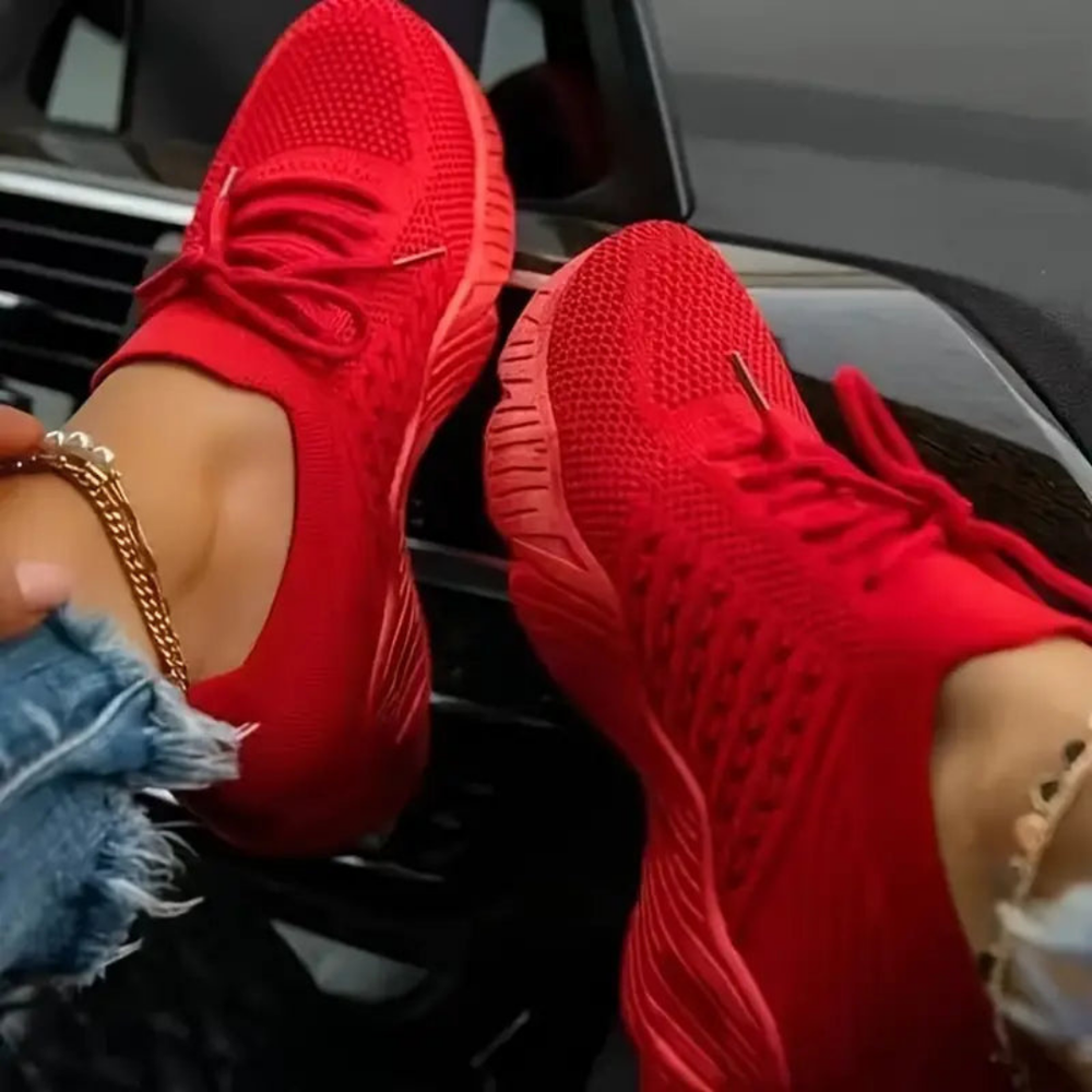 Trekka | Damskie Lekkie Oddychające Siatkowe Sneakersy na Grubej Podeszwie na Lato