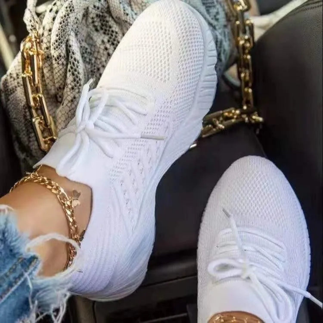 Trekka | Damskie Lekkie Oddychające Siatkowe Sneakersy na Grubej Podeszwie na Lato