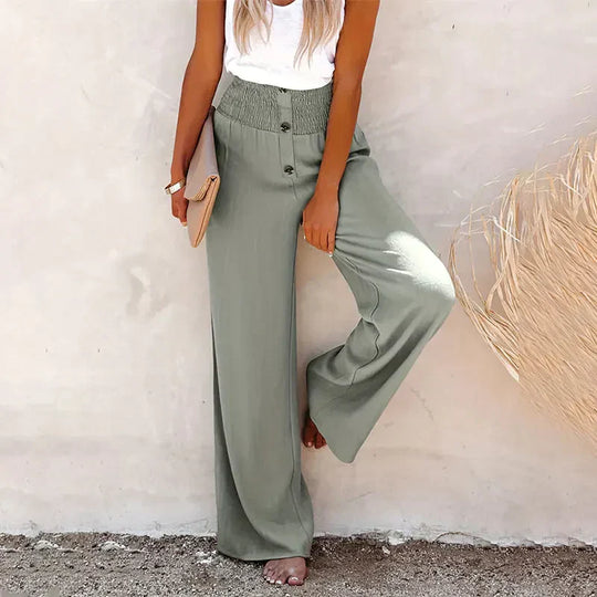 Damskie Szerokie Spodnie z Luźnym Krojem | Wygodne Spodnie do Pracy i Na Co Dzień | Standardowy Stan | Elegancki i Casual Styl