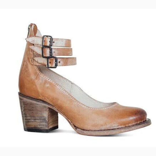DivaLuxe | Kobiece Vintage Eleganckie Sandały na Wysokim Obcasie - Klasyczne Buty Wieczorowe