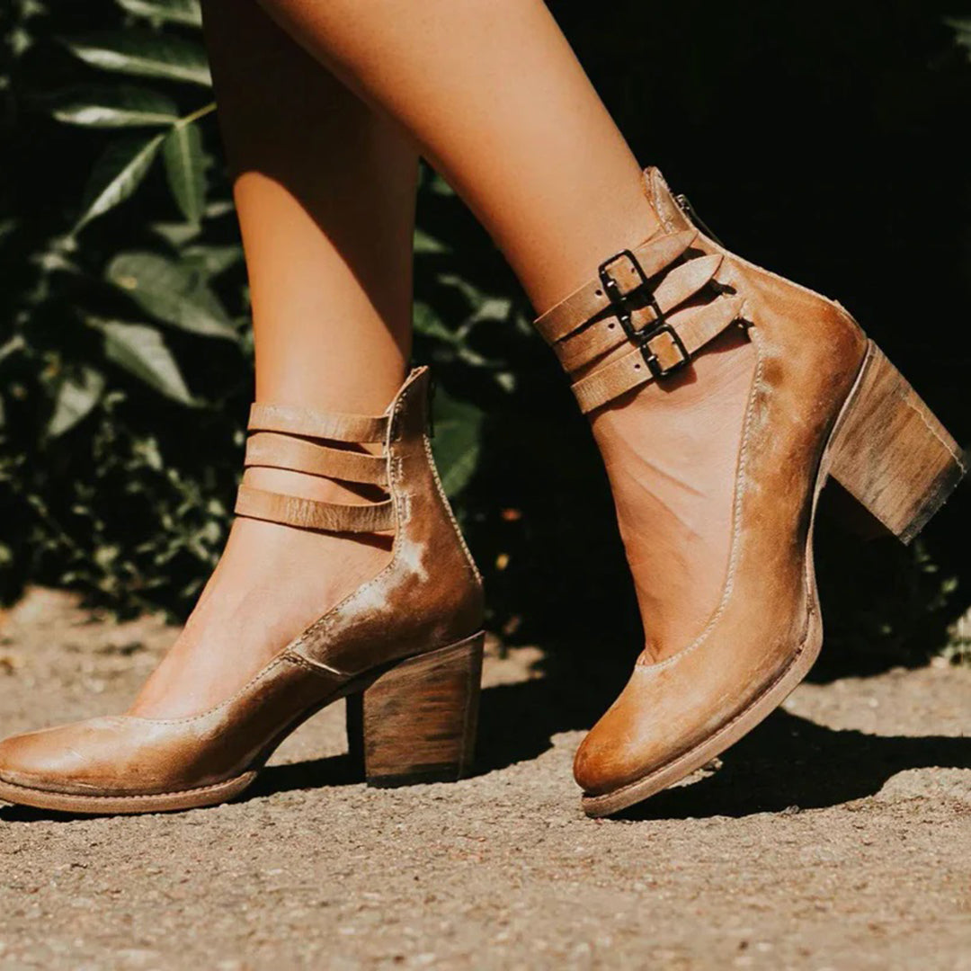DivaLuxe | Kobiece Vintage Eleganckie Sandały na Wysokim Obcasie - Klasyczne Buty Wieczorowe