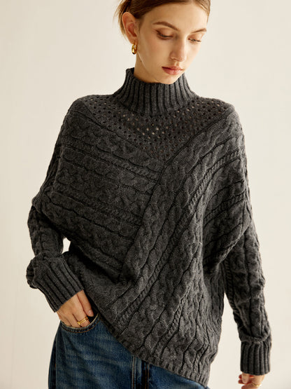 Sweter damski | oversize, geometryczny wzór