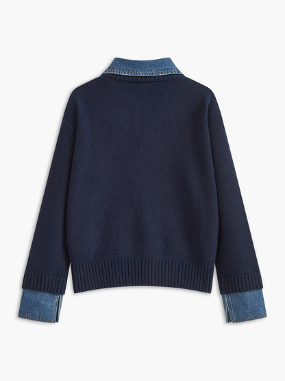 Sweter damski | 2-w-1, klapy