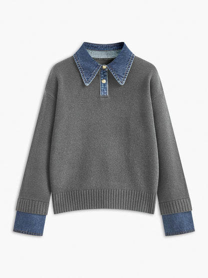 Sweter damski | 2-w-1, klapy