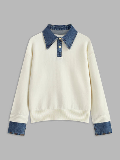 Sweter damski | 2-w-1, klapy
