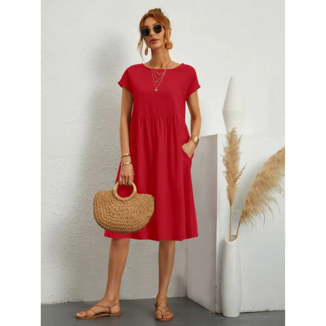 Bella | Elegancka Sukienka Midi Damska | Dopasowany Krój | Ponadczasowy Styl | Na Co Dzień i Wyjątkowe Okazje