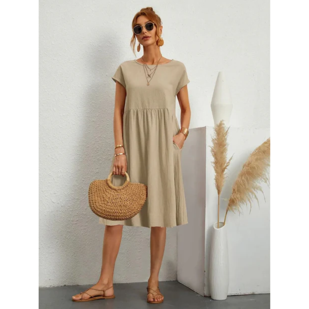 Bella | Elegancka Sukienka Midi Damska | Dopasowany Krój | Ponadczasowy Styl | Na Co Dzień i Wyjątkowe Okazje
