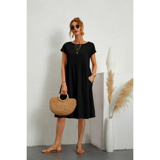 Bella | Elegancka Sukienka Midi Damska | Dopasowany Krój | Ponadczasowy Styl | Na Co Dzień i Wyjątkowe Okazje