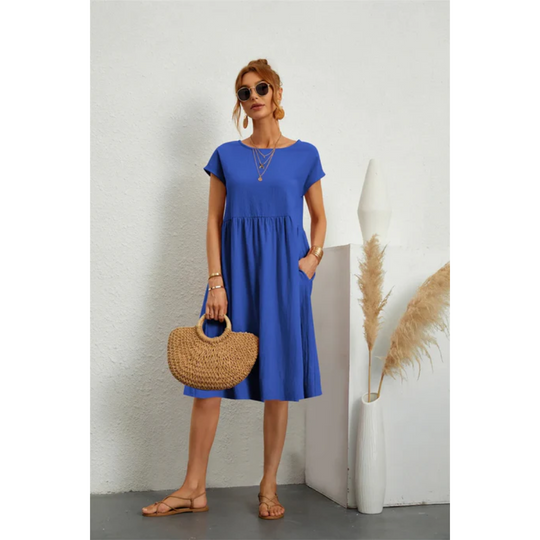 Bella | Elegancka Sukienka Midi Damska | Dopasowany Krój | Ponadczasowy Styl | Na Co Dzień i Wyjątkowe Okazje