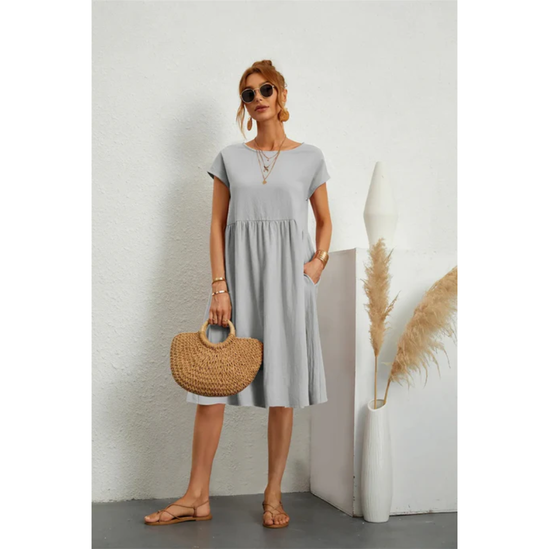 Bella | Elegancka Sukienka Midi Damska | Dopasowany Krój | Ponadczasowy Styl | Na Co Dzień i Wyjątkowe Okazje