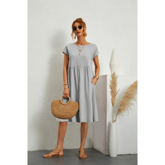 Bella | Elegancka Sukienka Midi Damska | Dopasowany Krój | Ponadczasowy Styl | Na Co Dzień i Wyjątkowe Okazje