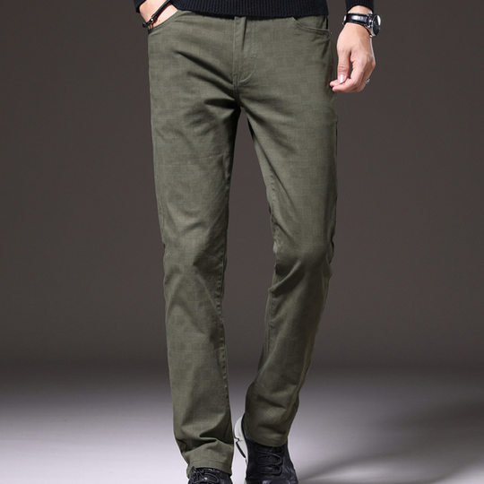 Męskie Spodnie w Kratę Slim Fit | Elegancki Casual na Jesień | Strukturalny Pas | Funkcjonalne Kieszenie