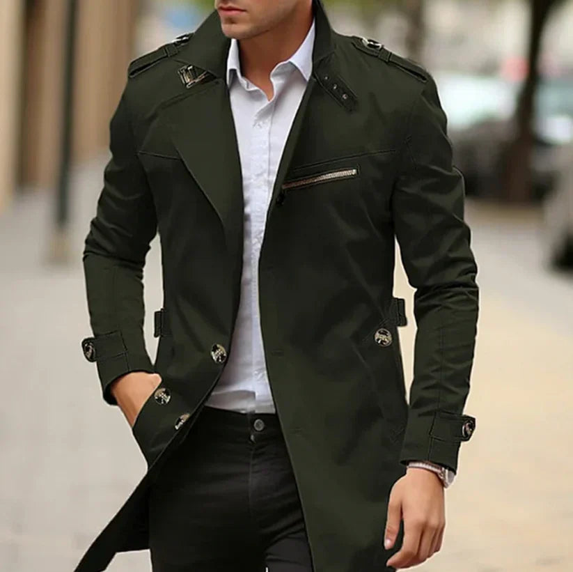 Trench-Coat z Pasem w Talii dla Mężczyzn | Idealny na Wiosnę