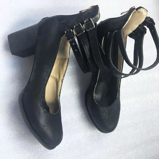 DivaLuxe | Kobiece Vintage Eleganckie Sandały na Wysokim Obcasie - Klasyczne Buty Wieczorowe