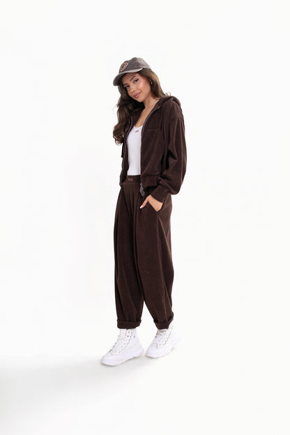 Bluza damska | sztruksowa, kaptur
