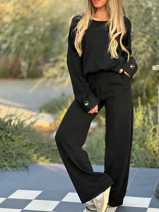 Kobieta | Zestaw Stylowy | Top Dopasowany | Spodnie | Styl Nowoczesny