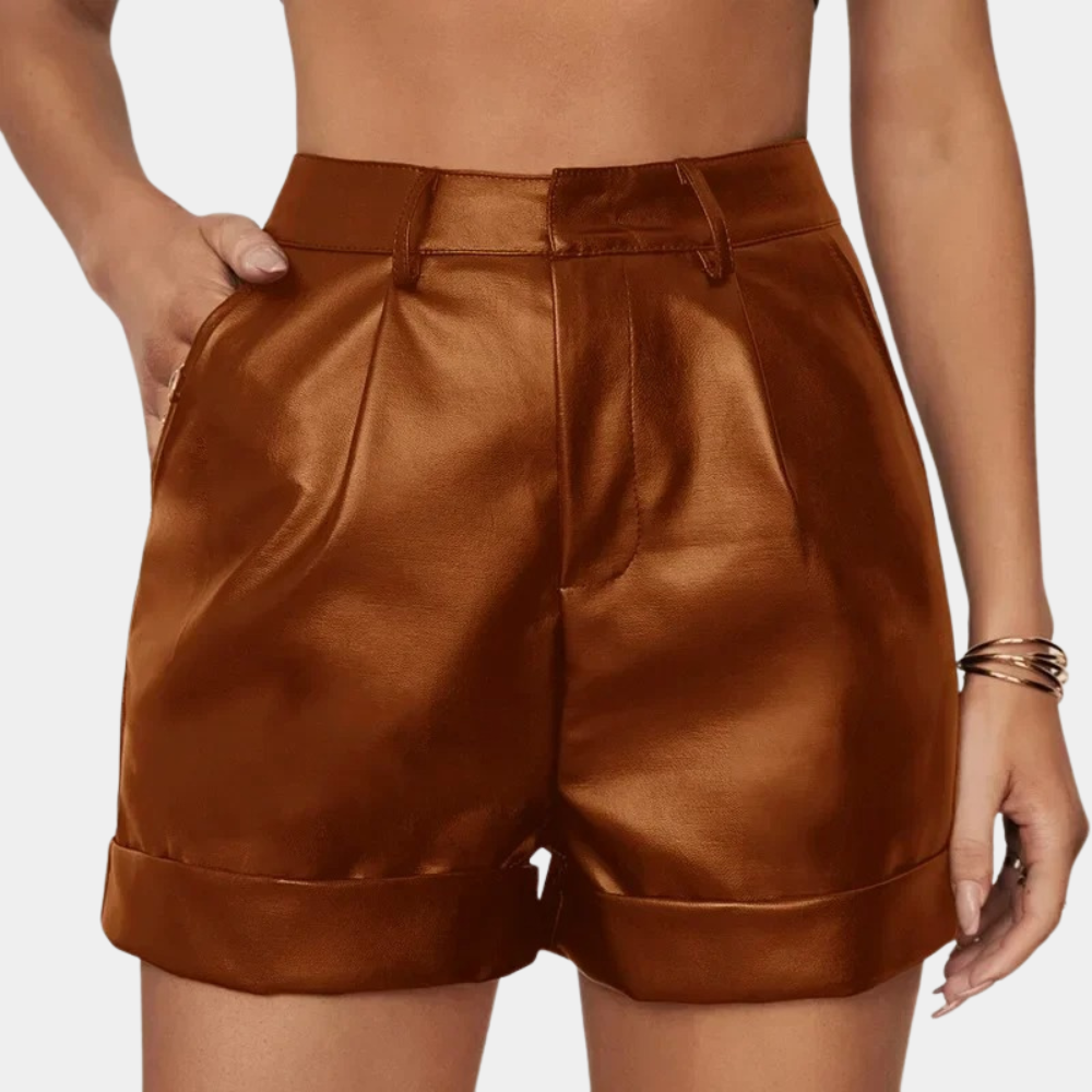 Damska Spódnica z Wysokim Stanem | Kieszenie Przód i Tył | Szlufki na Pasek | Elegancki Casual na Lato