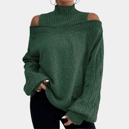 Sweter damski | odkryte ramiona, luźny krój