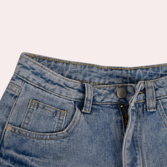 Damskie Szorty z Efektem Sprania | Klasyczny Krój | Letnie Spodenki Casual | Wygoda na Co Dzień