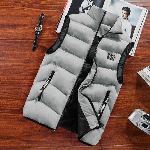 Mężczyźni | Pikowana Kamizelka | Stylowy Design | Zamek na Całej Długości | Wiosna