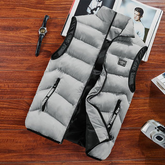 Mężczyźni | Pikowana Kamizelka | Stylowy Design | Zamek na Całej Długości | Wiosna