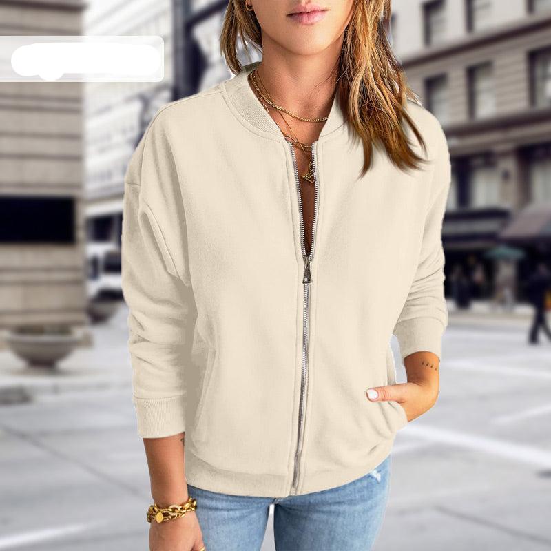 Kurtka Bomber Damska | Luźny Fason i Lekki Oddychający Materiał | Suwak z Przodu | Styl Casual