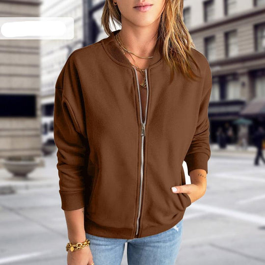 Kurtka Bomber Damska | Luźny Fason i Lekki Oddychający Materiał | Suwak z Przodu | Styl Casual