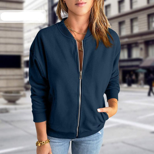 Kurtka Bomber Damska | Luźny Fason i Lekki Oddychający Materiał | Suwak z Przodu | Styl Casual
