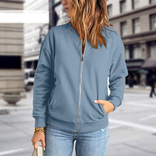 Kurtka Bomber Damska | Luźny Fason i Lekki Oddychający Materiał | Suwak z Przodu | Styl Casual