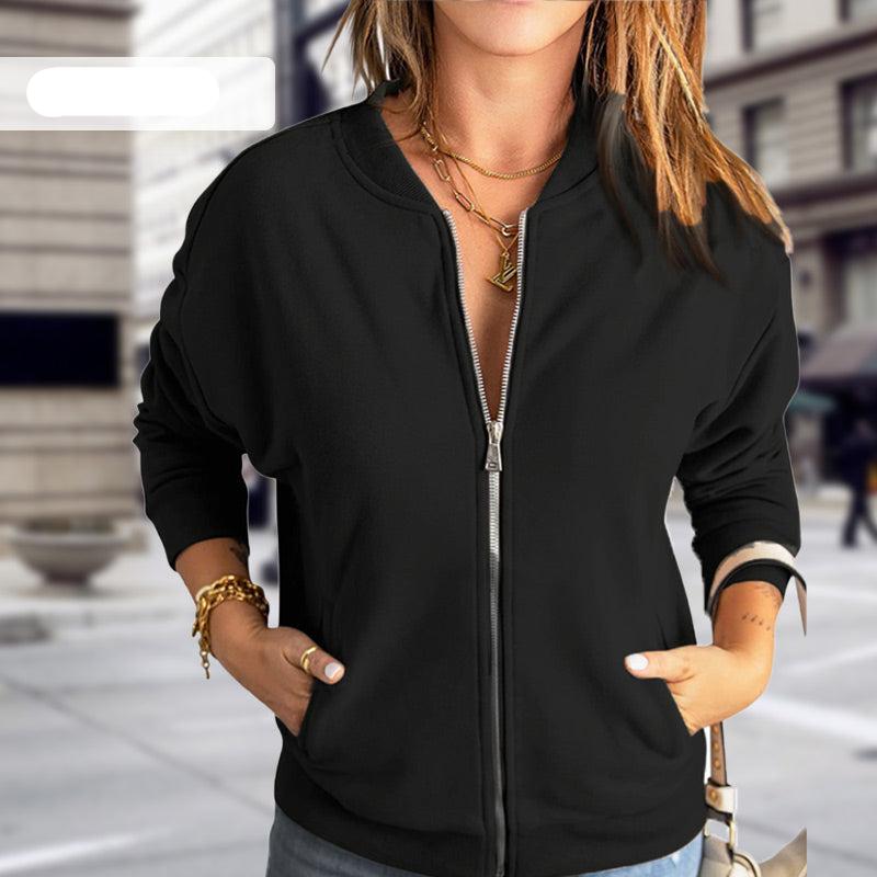 Kurtka Bomber Damska | Luźny Fason i Lekki Oddychający Materiał | Suwak z Przodu | Styl Casual