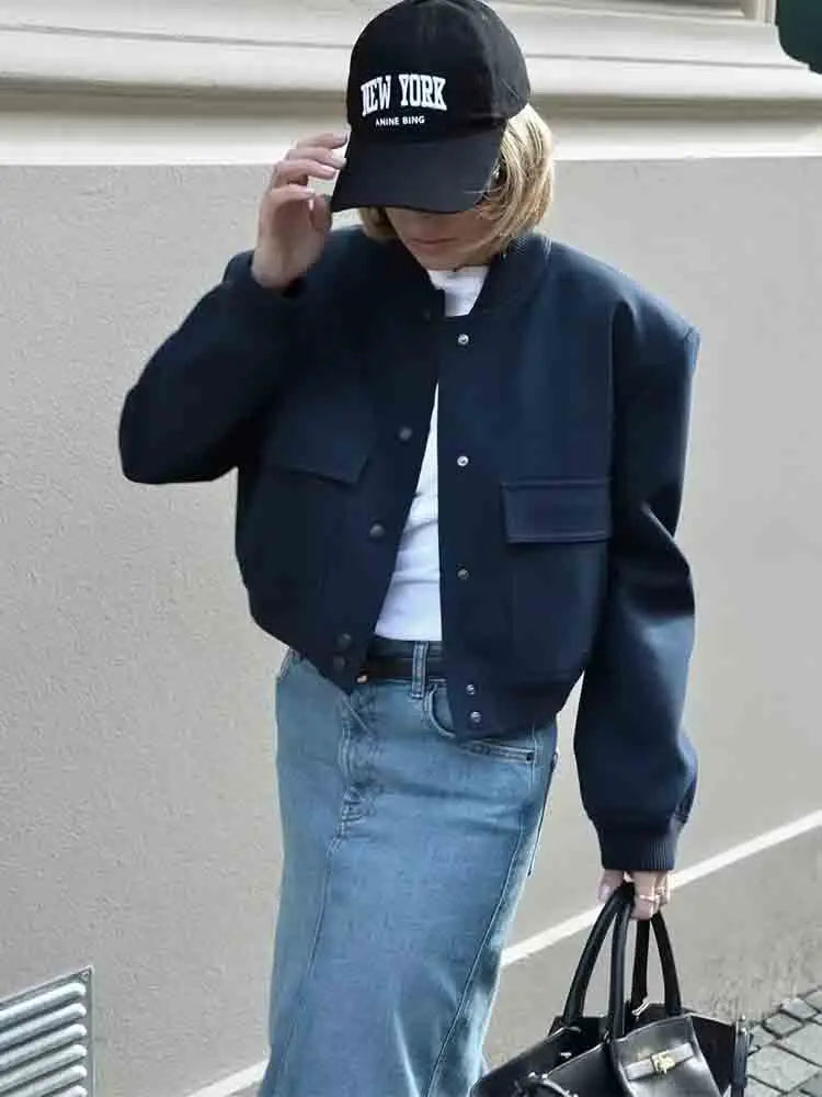 Kurtka Bomber Damska | Zipper i Żebrowane Manchety | Codzienny Look | Stylowa i Wszechstronna