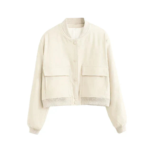 Kurtka Bomber Damska | Zipper i Żebrowane Manchety | Codzienny Look | Stylowa i Wszechstronna