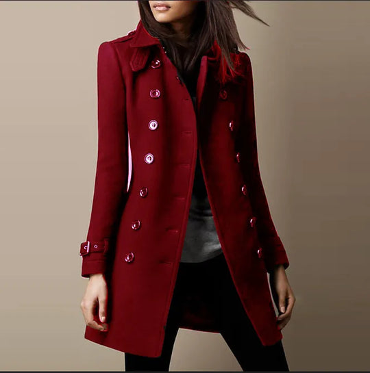 Płaszcz Trench dla Kobiet | Podwójne Guziki i Dopasowany Fason | Bawełna | Styl Elegancki i Wszechstronny