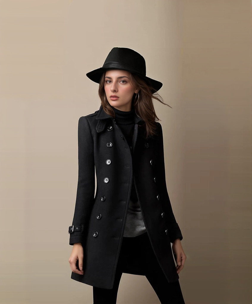 Płaszcz Trench dla Kobiet | Podwójne Guziki i Dopasowany Fason | Bawełna | Styl Elegancki i Wszechstronny