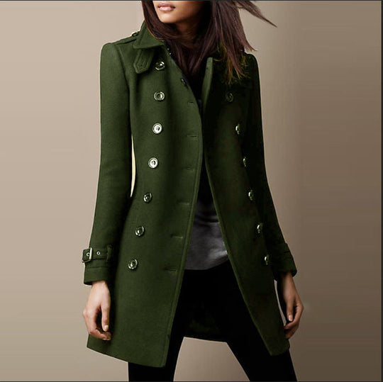 Płaszcz Trench dla Kobiet | Podwójne Guziki i Dopasowany Fason | Bawełna | Styl Elegancki i Wszechstronny