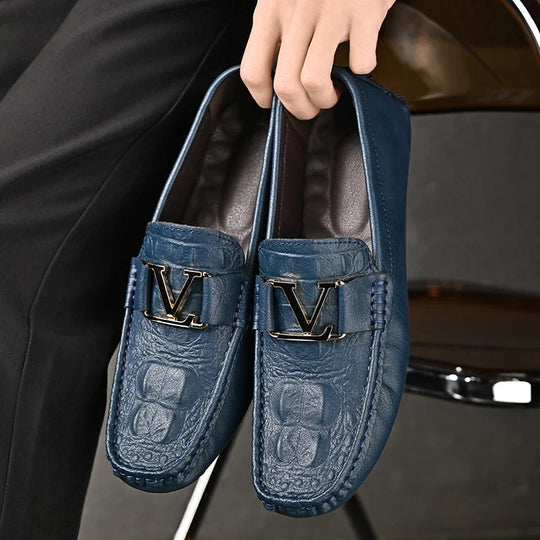 Mężczyźni | Loafers Slip-on Finello | Wzór Krokodyla | Styl Elegancki i Casual | Komfortowe