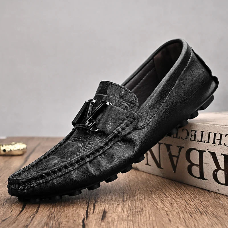 Mężczyźni | Loafers Slip-on Finello | Wzór Krokodyla | Styl Elegancki i Casual | Komfortowe