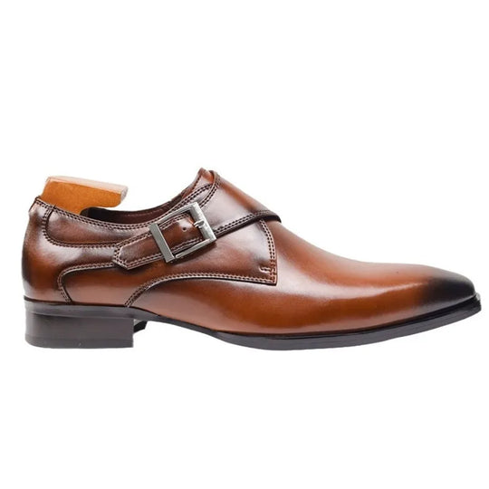 Mężczyźni | Włoskie Buty Skórzane | Monk Strap z Klamrą | Komfortowe i Stylowe