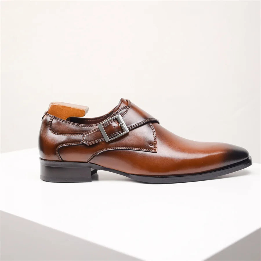 Mężczyźni | Włoskie Buty Skórzane | Monk Strap z Klamrą | Komfortowe i Stylowe