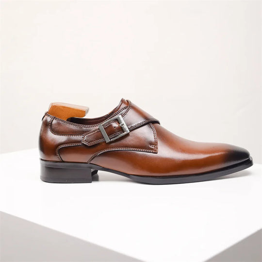 Mężczyźni | Włoskie Buty Skórzane | Monk Strap z Klamrą | Komfortowe i Stylowe