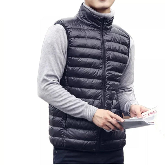 Mężczyźni | Kamizelka Puchowa z Kołnierzem | Bez Rękawów | Styl Casual | Jesień/Zima