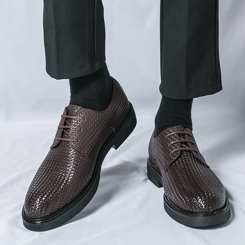 Mężczyźni | Loafers Platform Heritage Weave | Skóra PU | Wsuwane | Styl Casual