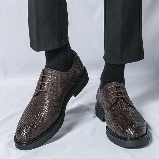 Mężczyźni | Loafers Platform Heritage Weave | Skóra PU | Wsuwane | Styl Casual