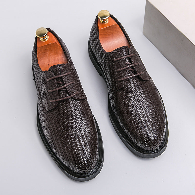 Mężczyźni | Loafers Platform Heritage Weave | Skóra PU | Wsuwane | Styl Casual
